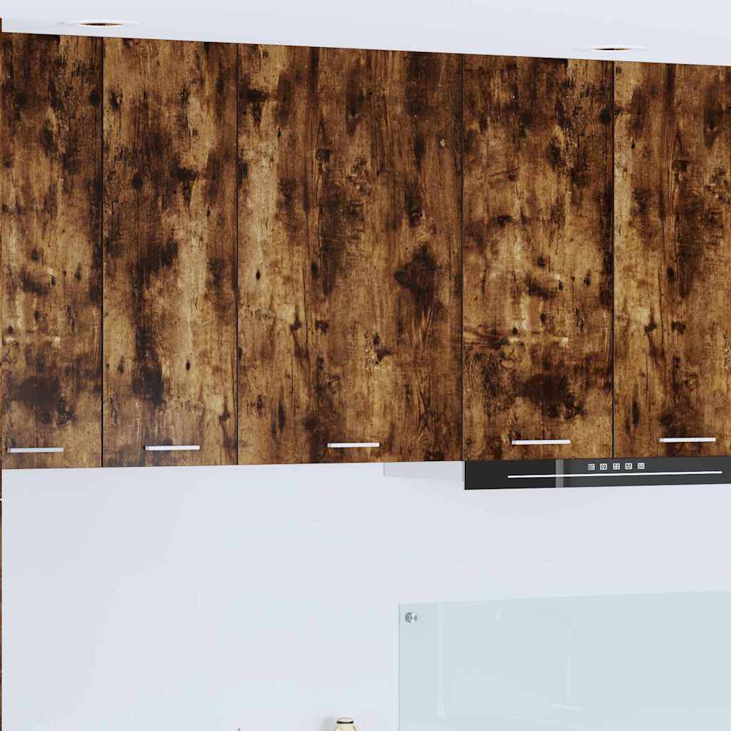 vidaXL Hängeschrank mit Tür Geräucherte Eiche und Weiß 50 x 31 x 80 cm