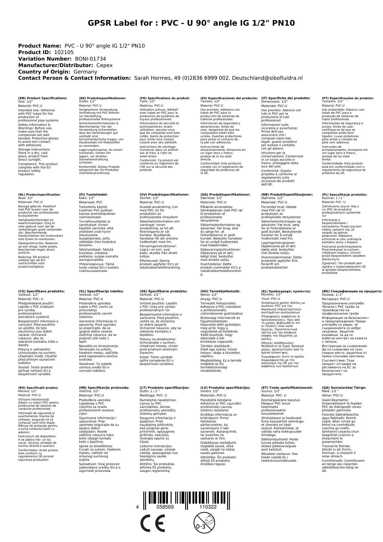 PVC Winkel 90 Grad, PVC-U Winkel, 1/2 Zoll, Klebefitting