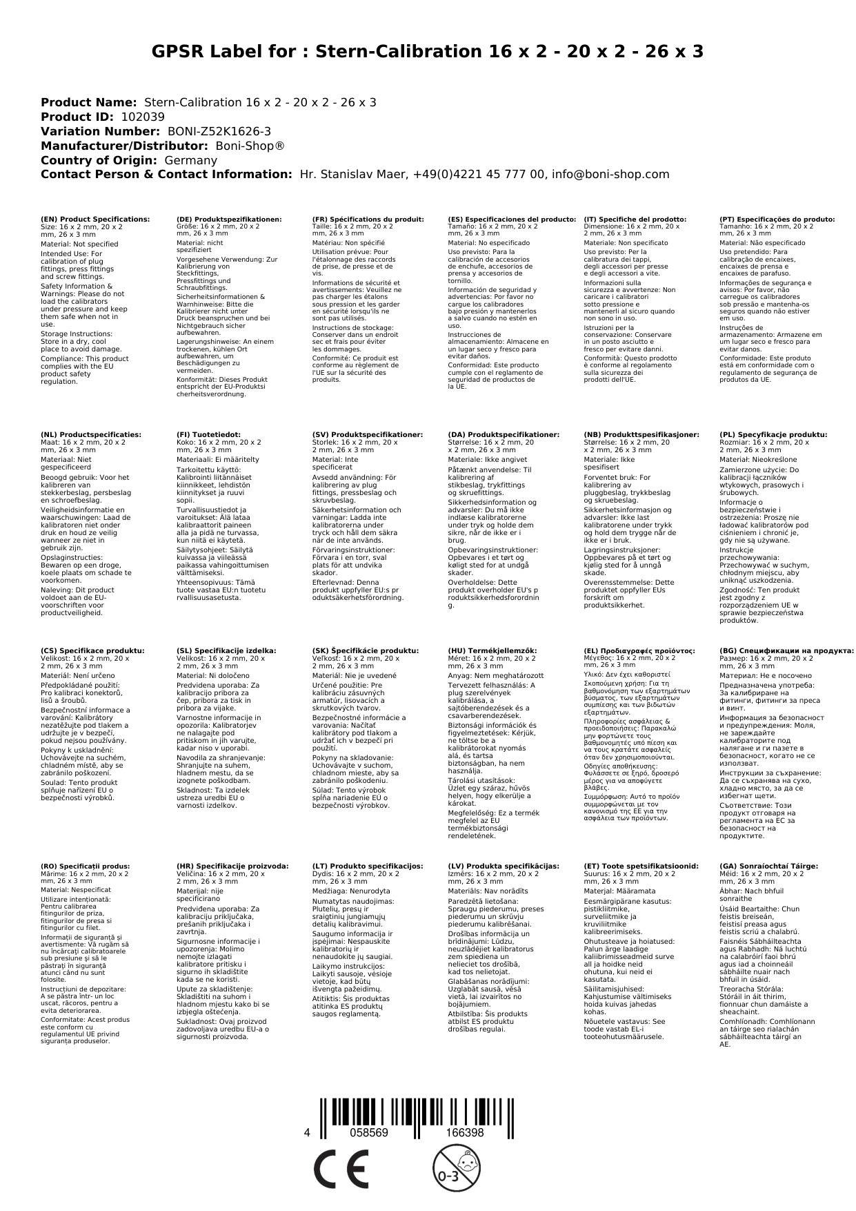 Rohr Kalibrierer, Stern Kalibrierer 16mm 20mm 26mm, Steckfitting, Pressfitting, Schraubfitting