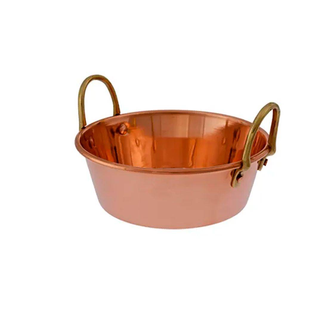 Kupfer-Marmeladentopf mit Messing, 20 cm Durchmesser