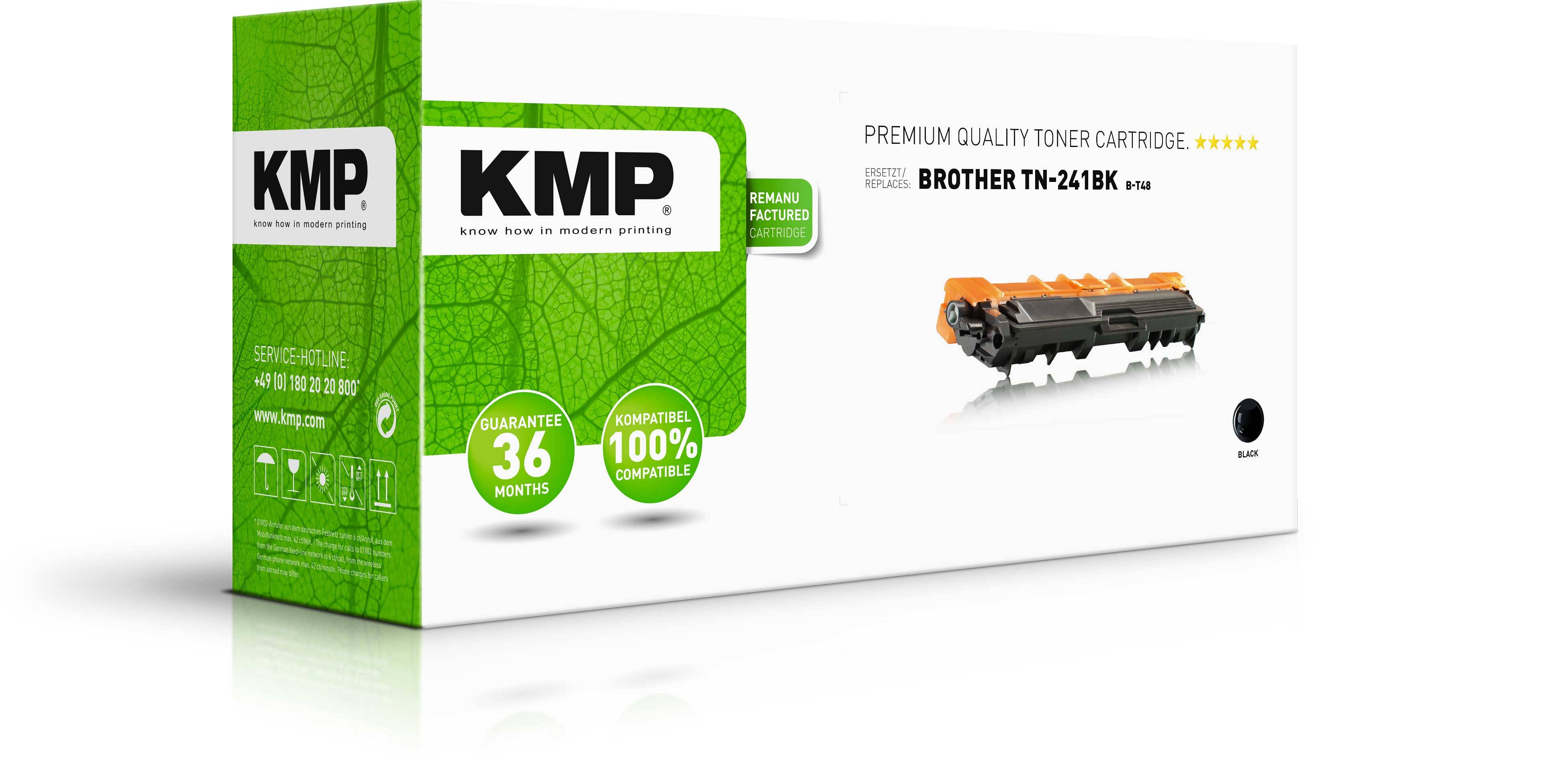 KMP Toner Brother TN-241BK/TN241BK black 2500 S. B-T48 remanufactured Multimedia-Technik
