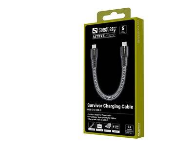 SANDBERG Survivor USB-C Cable 0.2M 100W Peripheriegeräte & Zubehör Kabel & Adapter - USB &