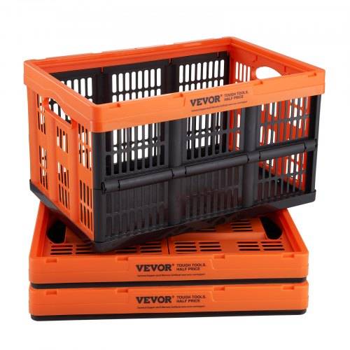 VEVOR 3er-Set 45L Profi Klappbox aus PP Transportbox Faltbarer Aufbewahrungsbox mit Handgriff Stapelbare Kisten Storage Box Faltboxen Stapelboxe