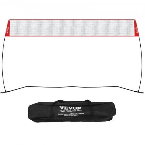 VEVOR Volleyballnetz Höhenverstellbares Volleyballnetz Set, 4,3 x 2,3-2,4 m Tragbarer Beachvolleyball-Netz, Volleyballnetz Faltbare Volleyballnetz