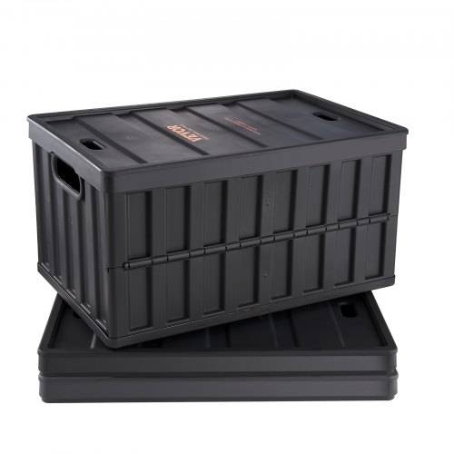 VEVOR 3er-Set 65L Profi Klappbox aus PP Transportbox mit Deckel Faltbarer Aufbewahrungsbox mit Handgriff Stapelbare Kisten Storage Box Faltboxen