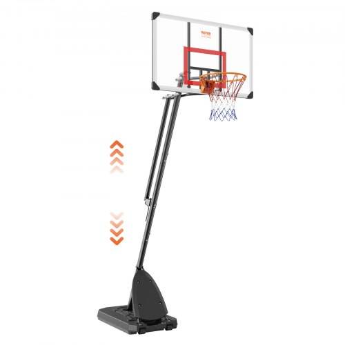 VEVOR Basketballkorb Outdoor Basketballkorb mit Ständer 232_305 cm Höhenverstellbar, Φ 483 mm Basketballständer mit Rädern, Basketball-Set für K