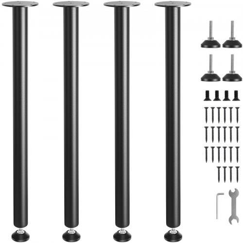 VEVOR 4er-Set Tischbeine Tischkufen 762mm hoch 110mm Montageplatte Kohlenstoffstahl mattschwarze Pulverbeschichtung 544kg Tragfähigkeit Ideal für