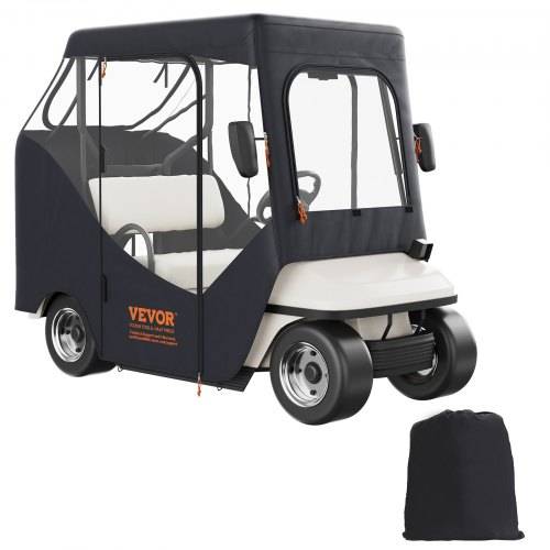 VEVOR Transparent Golfwagen Regenabdeckung 2-Personen-Golfwagenabdeckung 1495 x 1230 mm, 600D Wasserdicht, Tragbar, Fahrbar, Aufbewahrungsabdeckung