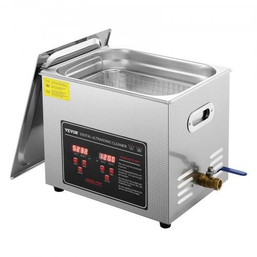 VEVOR Ultraschallreiniger Ultraschall Edelstahl-Reinigungsgerät 300 W, 10 L Ultraschallreinigungsgerät mit digitaler Anzeige 0-30 Min, Reinigung Ult