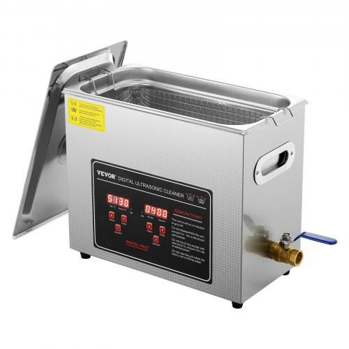 VEVOR Ultraschallreiniger Ultraschall Edelstahl-Reinigungsgerät 300 W, 6 L Ultraschallreinigungsgerät mit Digitaler Anzeige 0-30 Min, Reinigung Ultr
