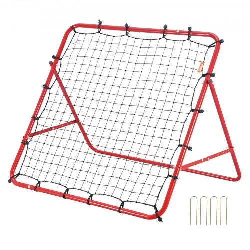 VEVOR Fu_ball Rebound Netz Tragbares Prellwand Fu_ball 48 x 48 mm, Rebounder Fu_ball Eisenrohr & PE-Netz Kinder & Jugendliche Fu_balltor Rebounder