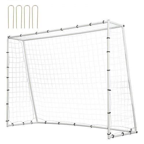 VEVOR Fu_ball Rebound Netze Tragbares Prellwand Fu_ball 242 x 92 x 184 cm, Rebounder Fu_ball Rückprallnetz Eisenrohr & PE-Netz Kinder & Jugendliche