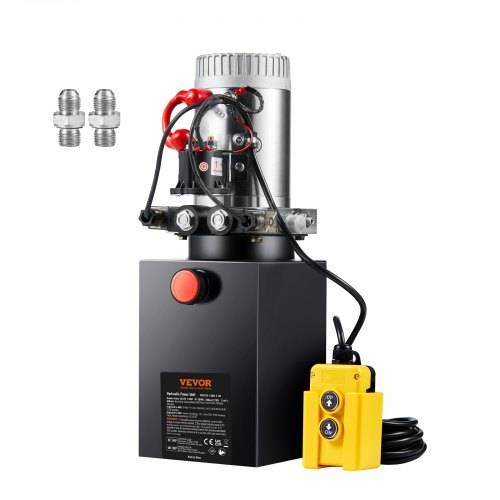 VEVOR Hydraulikpumpe Hydraulikaggregat 12 V Hydraulikaggregat 1600 W, Doppelwirkende Hydraulikpumpe Hydraulic Power Pack, 2,5 Gal Tank Hand Pump