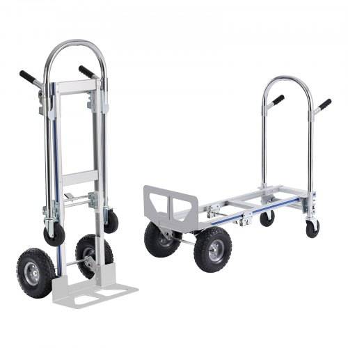 VEVOR 2-in-1 Sackkarre Klappbar 0,686kg Tragfähigkeit Transportkarre Aluminiumlegierung & Kohlenstoffstahl Sackkarre _ Plattformwagen Trolley für La