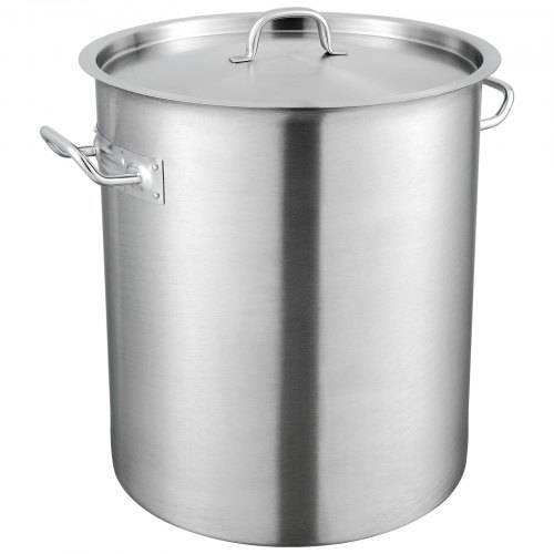 VEVOR Kochtopf 39,7 L Edelstahl, 350 x 410 mm Gro_volumiger Suppentopf Komposit-Basis, als Spargeltopf So_entopf Geeignet, Praktischer Küchentopf
