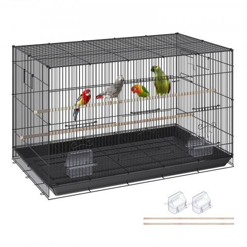 VEVOR Vogelvoliere 76x46x45cm Vogelkäfig aus Q195-Kohlenstoffstahl Vogelhaus für 2-3 mittelgro_e bis gro_e Vögel Voliere mit Sicherheitstür Vogelh