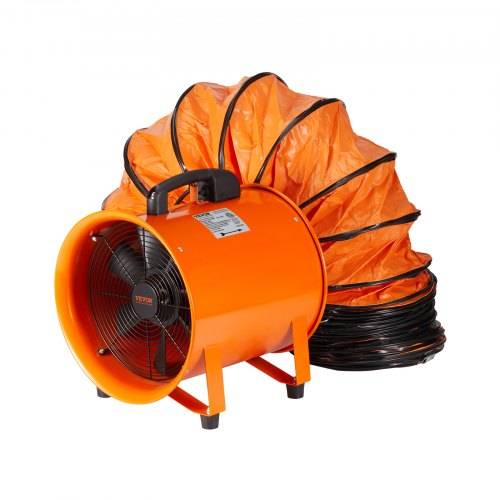 VEVOR Bauventilator 300-W-AC-Motor Baugebläse 2830 U/min Baulüfter Gebläse 1720 CFM (2922 m3/h) Axiallüfter 10 m Schlauch Axialgebläse 79 dB Ger