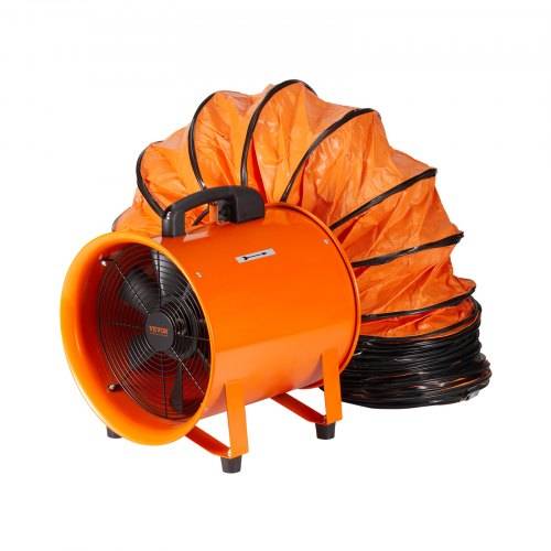 VEVOR Bauventilator 255-W-AC-Motor Baugebläse 2830 U/min Baulüfter Gebläse 1720 CFM (2922 m3/h) Axiallüfter mit 5 m Schlauch Axialgebläse 79 dB G