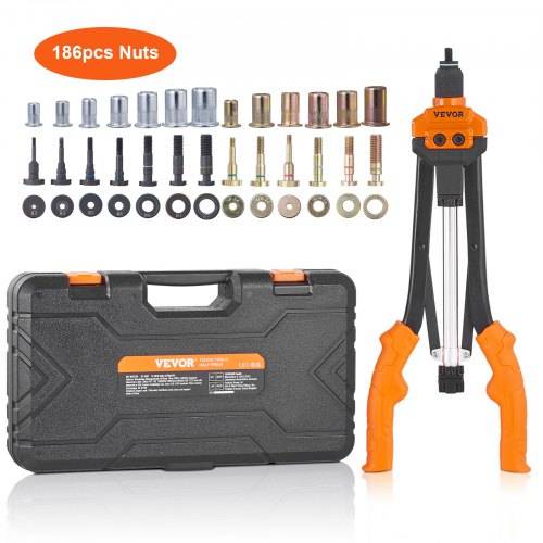 VEVOR Nietmutternzange-Set Blindnietmutternzange 410 mm, Nietenzange 13 Sätze von Muttern & Dornen, Nietmutterwerkzeug M3 M4 M5 M6 M8 M10 M12 Profi