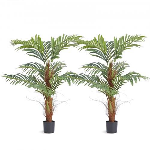 VEVOR 2x Areca Catechu Künstlich 800x800x1219mm Kunstpflanze PE Künstliche Pflanzen Plastikpflanzen im Topf Betelnusspalme Geruchslos Wasserdicht Id