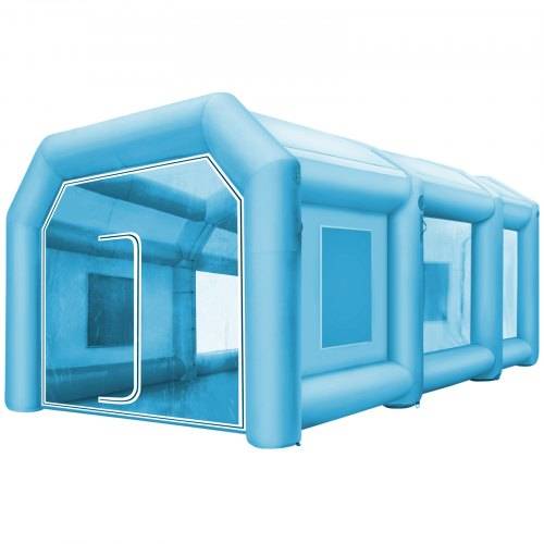 VEVOR Aufblasbare Sprühkabine Zelt 8x4,5x3m Aufblasbare Lackierkabine Zelt Spritzkabine Gro_es Autozelt Partyzelt Campingzelt Luftzelt mit