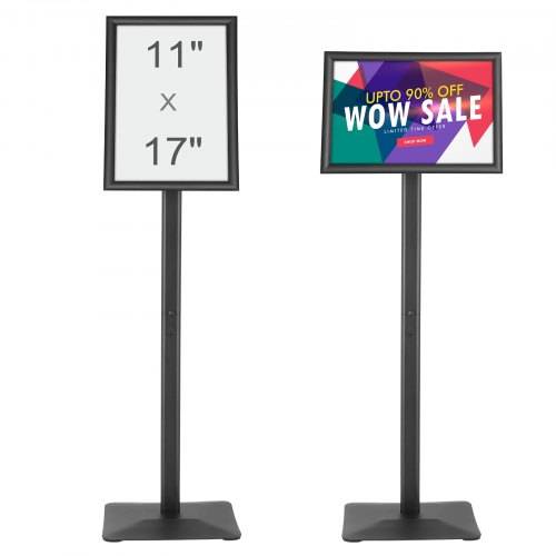VEVOR Informationsständer mit Metallsockel 420 x 297 mm Infoständer Verstellbarer Blickwinkel per Drehknopf Posterständer, Robuster Bodenstehender