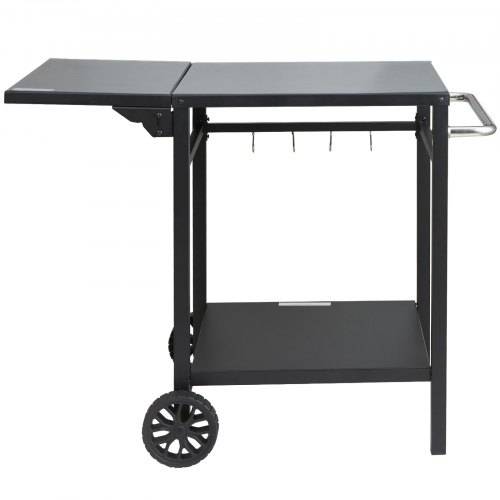 VEVOR Servierwagen Küchenwagen 97,2 x 64 x 75,5 cm Outdoor-Grill-Esswagen mit Doppelter Ablage, Beweglicher Grilltisch für die Zubereitung von Speis