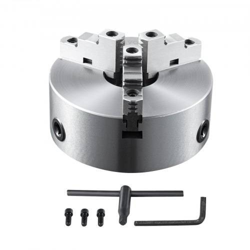 VEVOR Drehbankfutter K11-250 250mm Dreibackenfutter HT300-Material 3 Backenfutter Spannbereich 6_250mm 3-Backen, 20Cr, _53HRC _80mm Bohrung