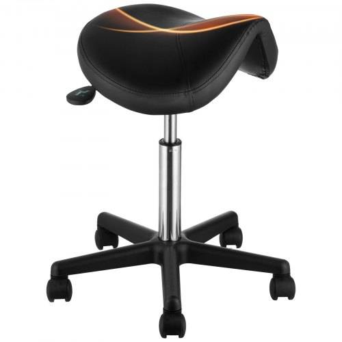 VEVOR Sattelhocker mit Rädern, 181 kg Gewichtskapazität, Ergonomischer Rollsattelhocker, Höhenverstellbar, Verdicktes , Drehsattelhocker, S