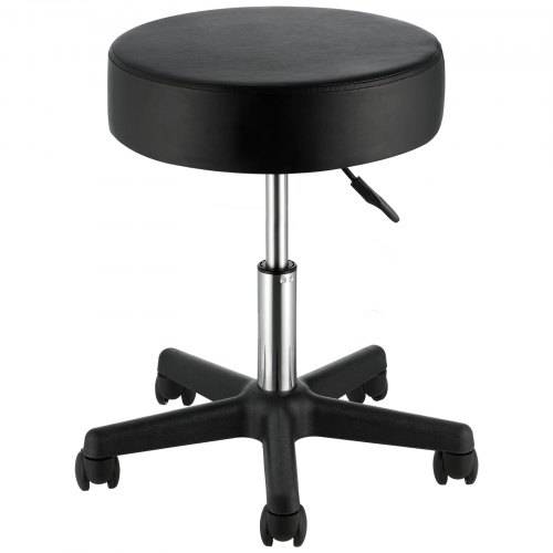VEVOR Rollhocker mit Rollen, 181 kg Gewichtskapazität, Höhenverstellbar, Hocker mit Ultradickem Sitzkissen, Drehhocker für Salon, Bar, Zuhause, Bü