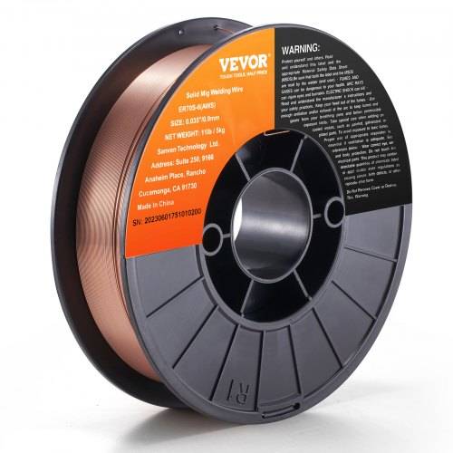 VEVOR 1 Rolle Fülldraht ER70S-6 0,9 mm 5 kg MIG-Schwei_draht 200 mm Spulendurchmesser Schwei_drahtrolle 490_670 Mpa Zugfestigkeit Ideal zum