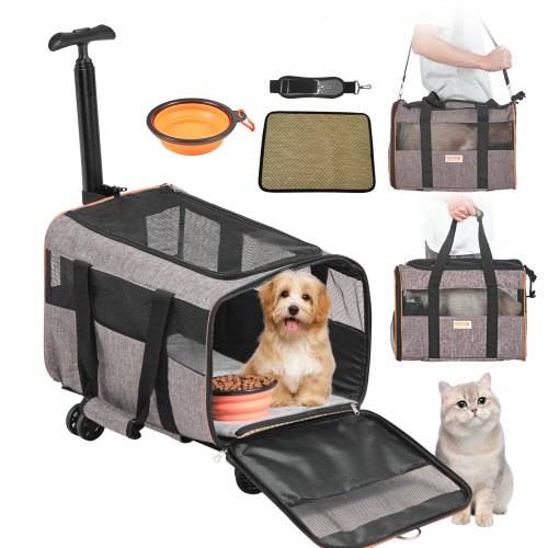 VEVOR Hundetrolley Faltbarer Hunderucksack Max.9,9kg Tragfähigkeit Transporttasche aus 600D Oxford-Stoff Hundewagen mit 4 Rädern Haustier Trolley Hu