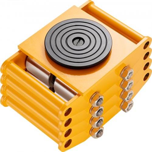 VEVOR 4x Panzerrollen 12T Transportfahrwerk 280x210x105mm Transportrollen mit 4 Richtungsräder aus Kohlenstoffstahl Industrieroller Roller Ф 135x9mm