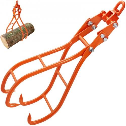 VEVOR Forstzange 1500kg Tragfähigkeit Rückezange Max. _ffnung 934,8mm Holzzange 955x340x263mm Hebezange Holzgreifer Verladezange Schleppzange Holzpa