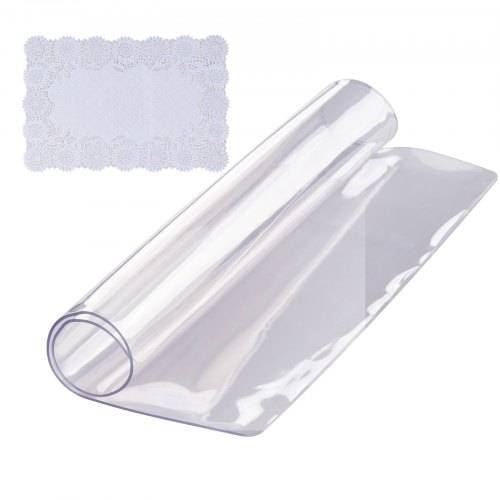 VEVOR Tischfolie Tischschutz Transparent 1,5 mm Dicke, Tischschutz-Folie PVC 305 x 305 mm Quadratische Tischdecke Tischfolie Abwaschbar