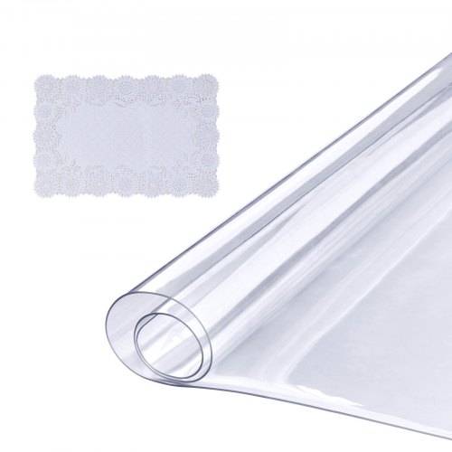 VEVOR Tischfolie Tischschutz Transparent 1,5 mm Dicke, Tischschutz-Folie PVC 457 x 925,4 mm Rechteckige Tischdecke Tischfolie Abwaschbar