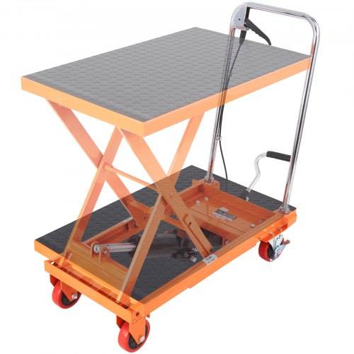 VEVOR Scherenhubtisch hydraulisch 230 kg Tragfähigkeit Hubtischwagen 220_720 mm Hubbereich Hubtisch Werkstatt 700 x 450 mm Plattform Scherenhubwagen