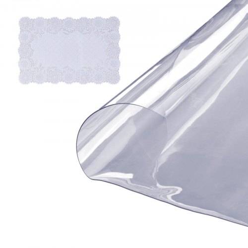 VEVOR Tischfolie Tischschutz Transparent 1,5 mm Dicke, _ 1230 mm Tischschutz-Folie PVC Runde Tischdecke Tischfolie Abwaschbar Verschlei_fest