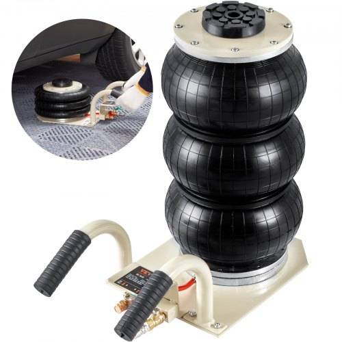 VEVOR Luftwagenheber, 3 t Dreifach-Luftsack, Luftsack-Wagenheber mit sechs Stahlrohren, Hubhöhe bis zu 44,96cm/450mm, 3-5