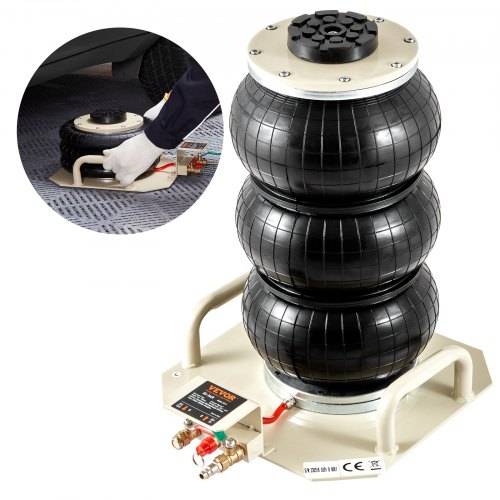 VEVOR Pneumatischer Wagenheber Air Jack 3 t, Wei_ Dreifachbeutel Luftheber 140-450 mm Hubhöhe Sack Luftwagenheber, 5 Minuten Hub Luftheber