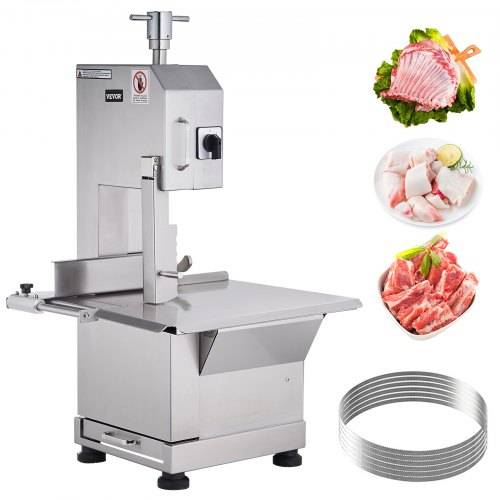 VEVOR Kommerzielle Fleischknochen Sägemaschine 2200 W, 1000 kg/h Knochenschneidemaschine Gefrorene Fleisch Knochen Schneidemaschine, 0-180 mm