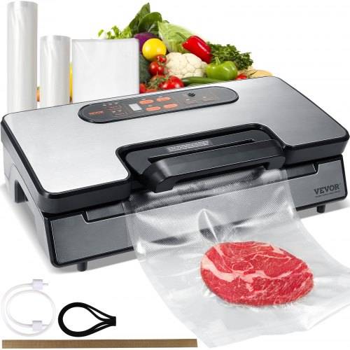 VEVOR Vakuumiergerät 130W Vakuumierer 90Kpa Einschwei_gerät 30cm Dichtungslänge Folienschwei_gerät für trockene oder feuchte Lebensmittel Inkl. 1