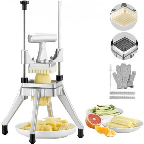 VEVOR Frittiermaschine 3/8 Zoll, Kartoffelschneider, Pommes-Schneidemaschine, zum Schneiden von Gemüse / Obst / Gurken / Kartoffeln / Zwiebeln