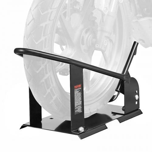 VEVOR Motorrad Radkeil, 816,5 kg Kapazität Radhalter, Hochleistungsstahl Motorrad Vorderradständer mit 3 verstellbaren Löchern, für 381_533,4 mm