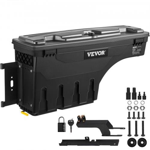 VEVOR Lkw-Ladeflächen-Aufbewahrungsbox, Abschlie_barer Schwenkkoffer, 25 L ABS-Radkasten-Werkzeugkasten, Wasserdicht & Langlebig, Kompatibel mit
