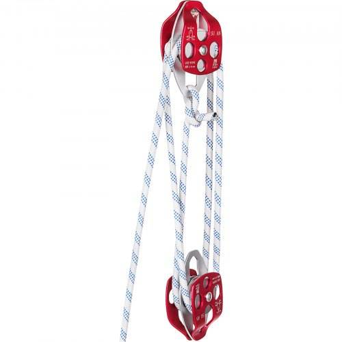 VEVOR Twin Sheave Block and Tackle 3492,66kg Pulley 457,2cm 1,27cm Double Braid Rope