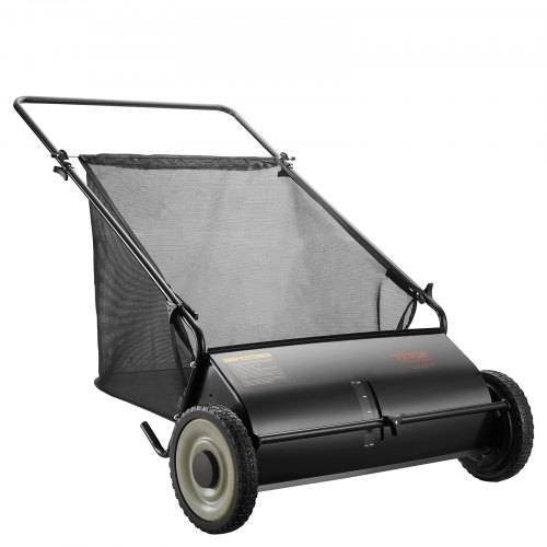 VEVOR Hand-Rasenmäher 66cm Kehrbreite Rasenmäher Manuell 198L Fassungsvermögen des Fangkorbs Spindelmäher 142x81x75cm Handspindelmäher verstellba