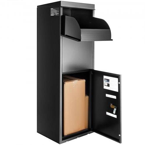 VEVOR Paketbriefkasten 35,5x29,5x105,5cm Paketbox Stahl Paletkasten 50kg Briefkasten Postbox XXL Briefkasten mit Paswortschloss Innenscharnier