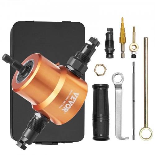 VEVOR Blechscherenaufsatz Metallscherenaufsatz 1,6 mm, 1500_3000 U/min Blechschere Bohrer Schlagschrauber Aufsatz, Universal Einsetzbar Schwarz