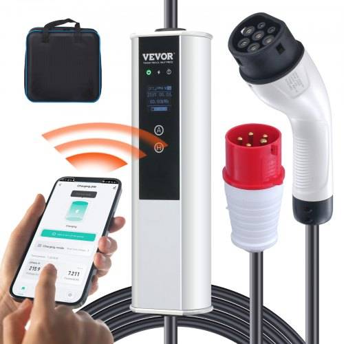 VEVOR Typ2 EV Ladekabel 16A 3,68kW(einphasig)/11kW(dreiphasig) Elektroauto Ladegerät IP66 Wallbox 7,5m Kabel Ladekabel 4 Stufen der Stromanpassung